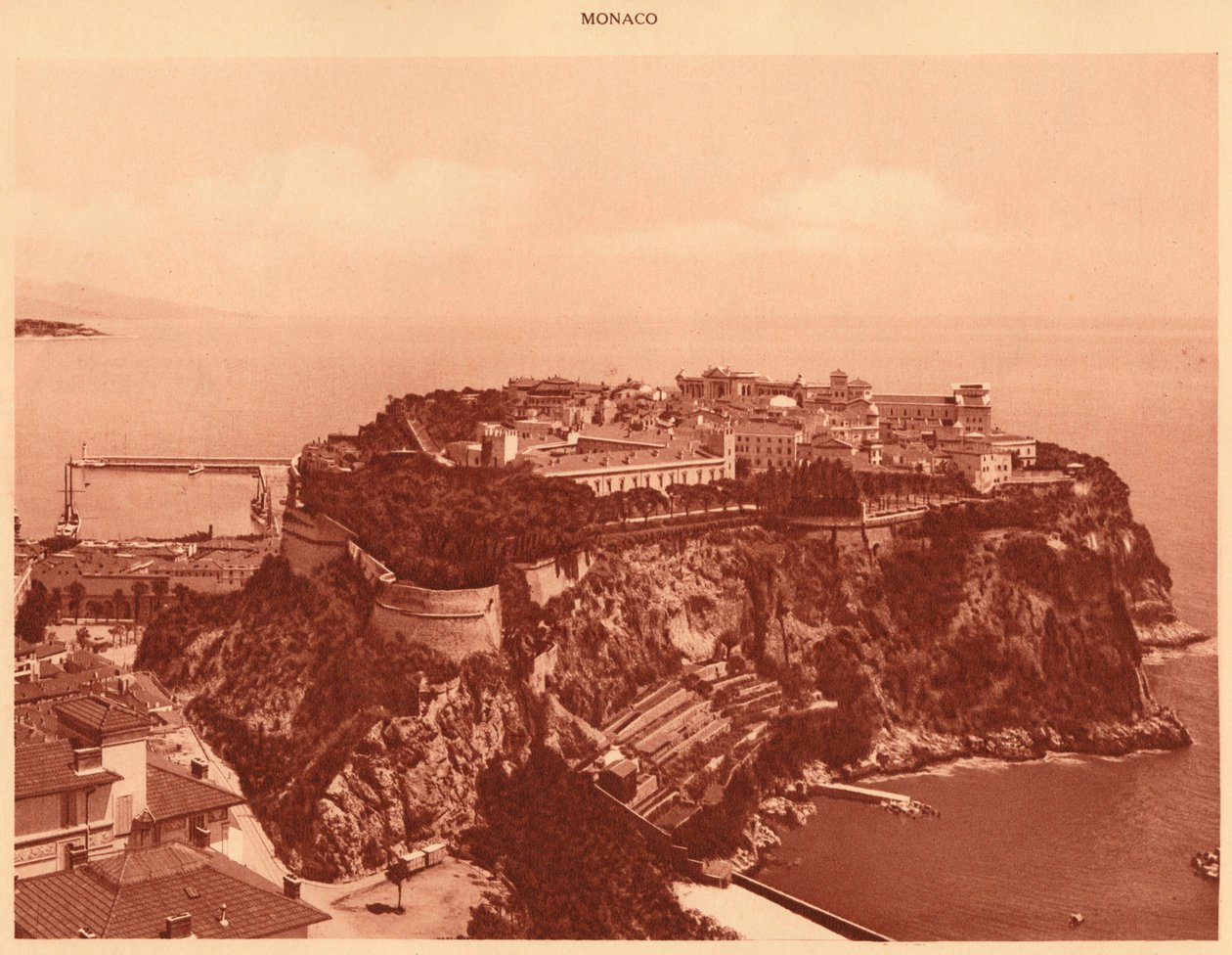 Vista geral do Principado de Mônaco, 1930. de Unbekannt