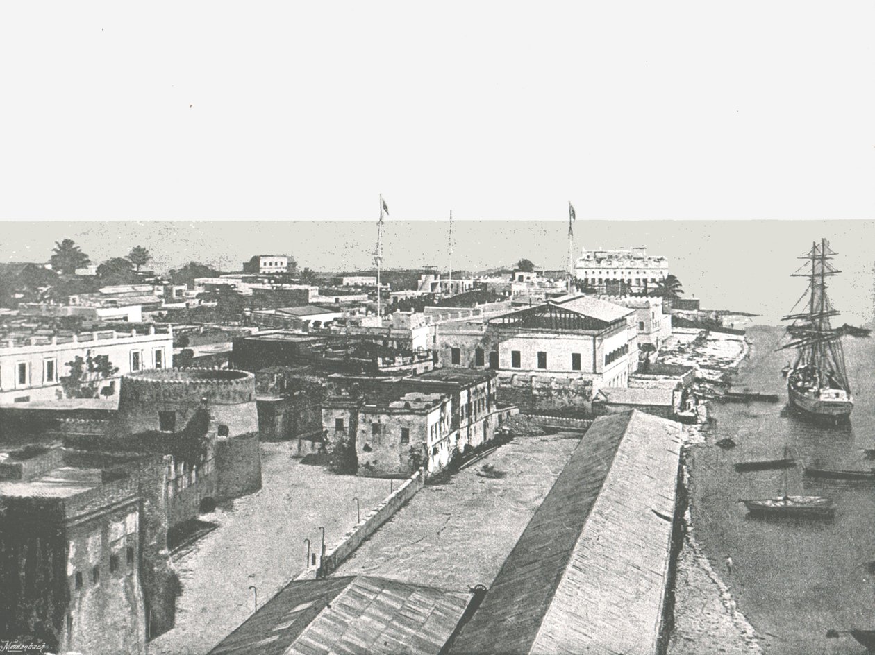 Vista geral da capital, Zanzibar, 1895. de Unbekannt