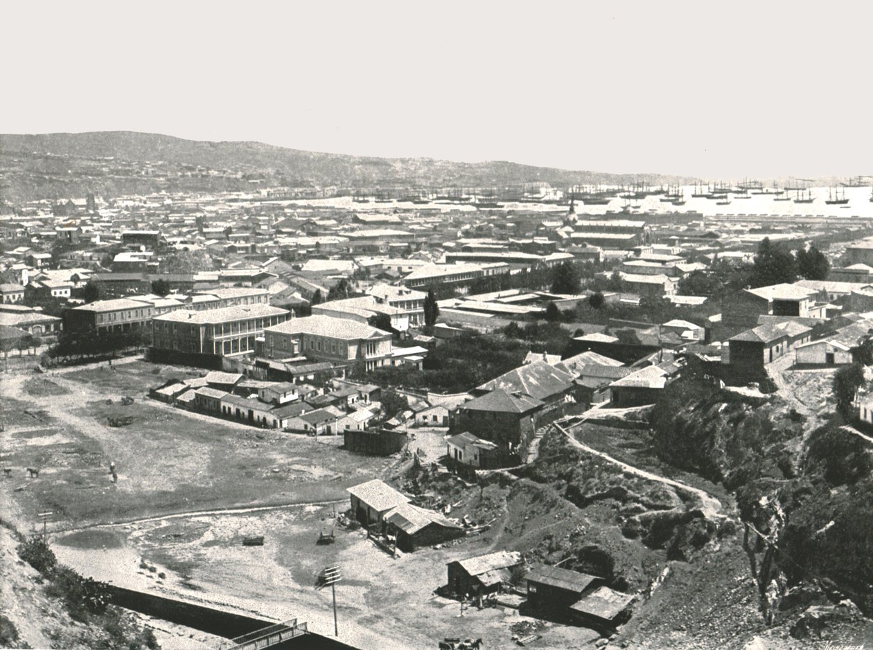 Vista geral da cidade, Valparaíso, Chile, 1895. de Unbekannt