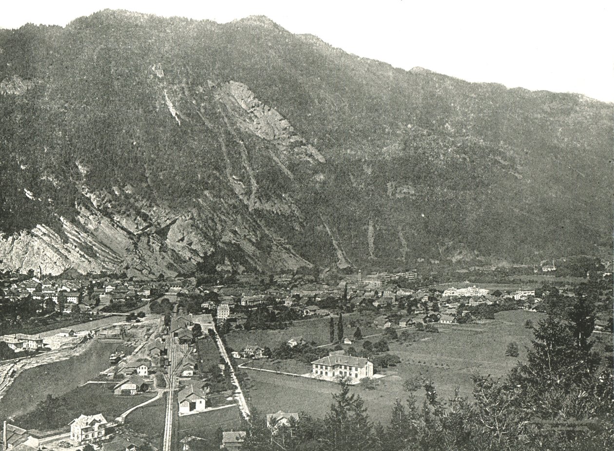 Vista geral da cidade de Interlaken, Suíça, 1895. de Unbekannt