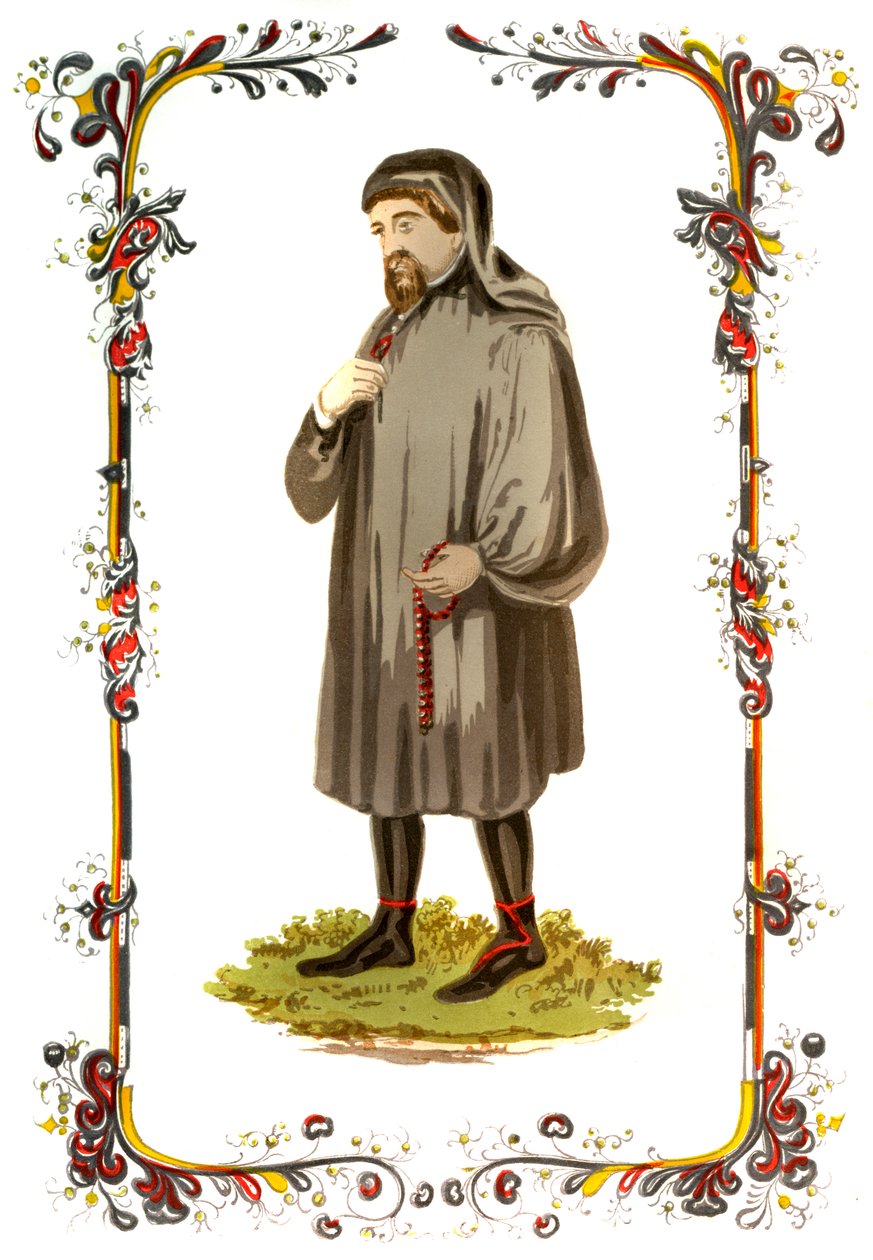 Geoffrey Chaucer, autor inglês do século XIV, poeta, filósofo, burocrata e diplomata, c1850 de Unbekannt