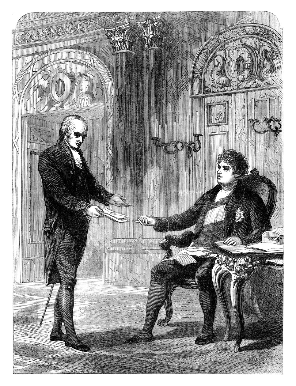 George Canning 1770-1827 recebendo sua nomeação para se tornar Primeiro Ministro, 1827 c1895 de Unbekannt