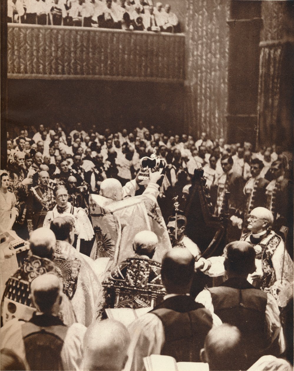 George VI é coroado com St. Edwards Crown no dia de sua coroação, 1937 de Unbekannt