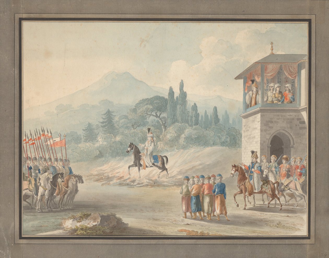 Revisão da cavalaria georgiana, c. 1780 de Unbekannt