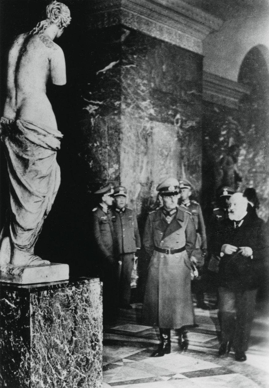 Marechal-de-campo alemão von Rundstedt visitando o Louvre, Paris ocupada, outubro de 1940 de Unbekannt