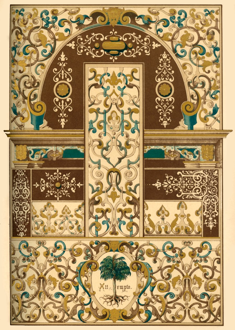 Pintura de teto e parede renascentista alemã, 1898. de Unbekannt