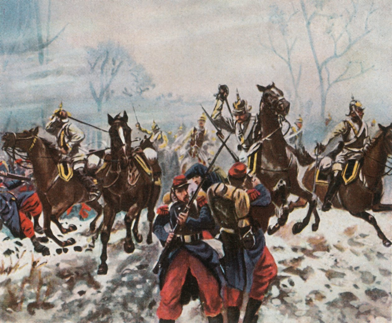Cuirassiers alemães em Poupry, 2 de dezembro de 1870, 1936. de Unbekannt