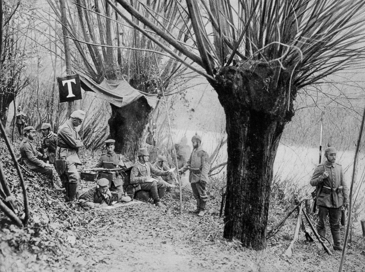 Estação de telefone de campo alemão, Aisne, França, Primeira Guerra Mundial, 1915 de Unbekannt