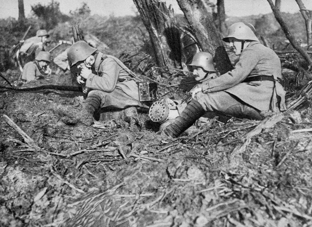 Telefonista de campo alemão, Somme, França, Primeira Guerra Mundial, 1916 de Unbekannt