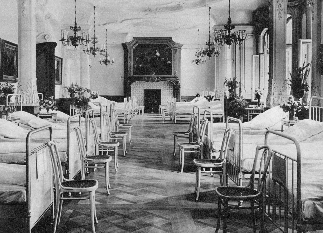 Dormitório hospitalar alemão para soldados, Frankfurt am Main, Alemanha, Primeira Guerra Mundial, 1915 de Unbekannt