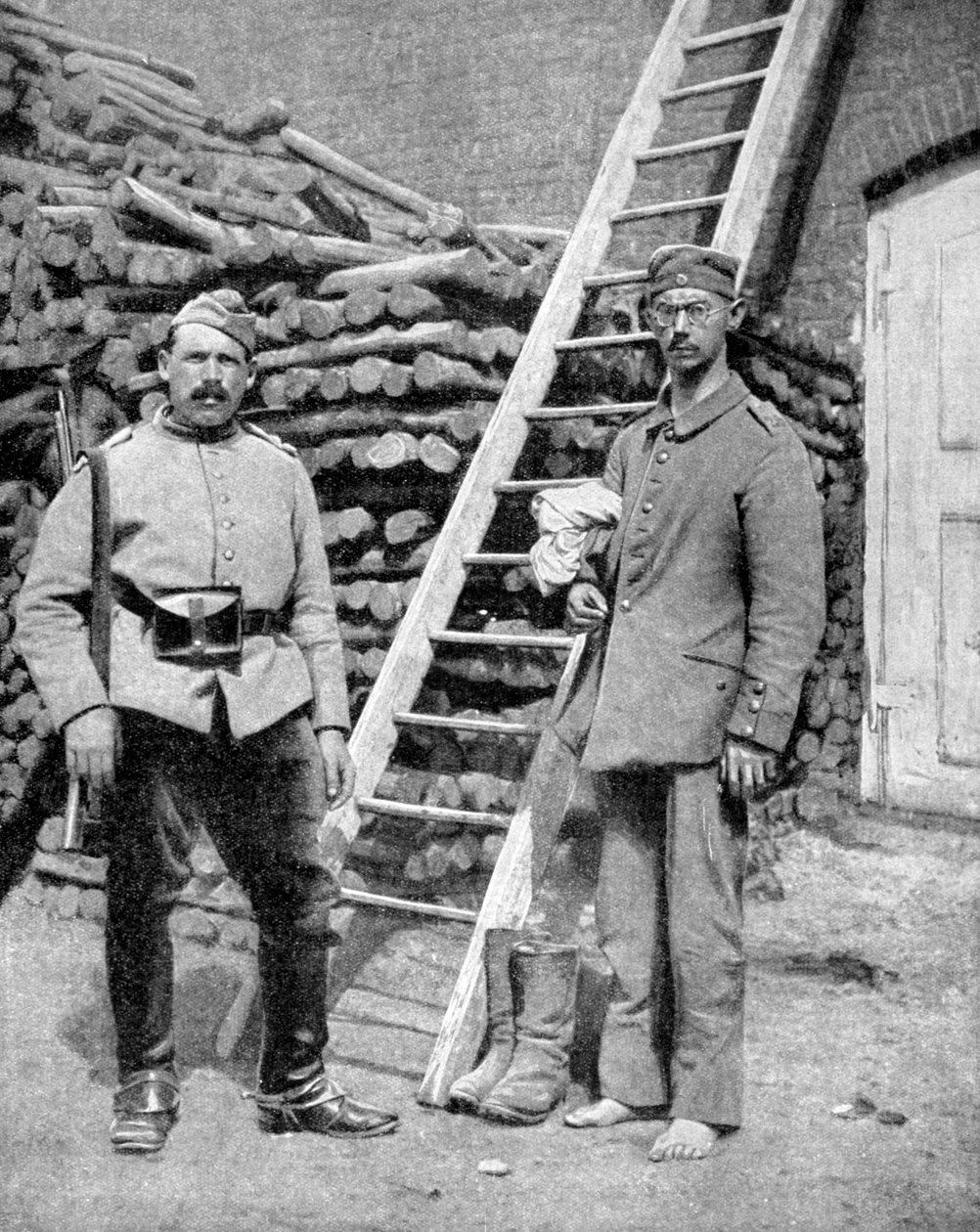 Prisioneiro de guerra alemão e guarda, Primeira Guerra Mundial, 1915 de Unbekannt