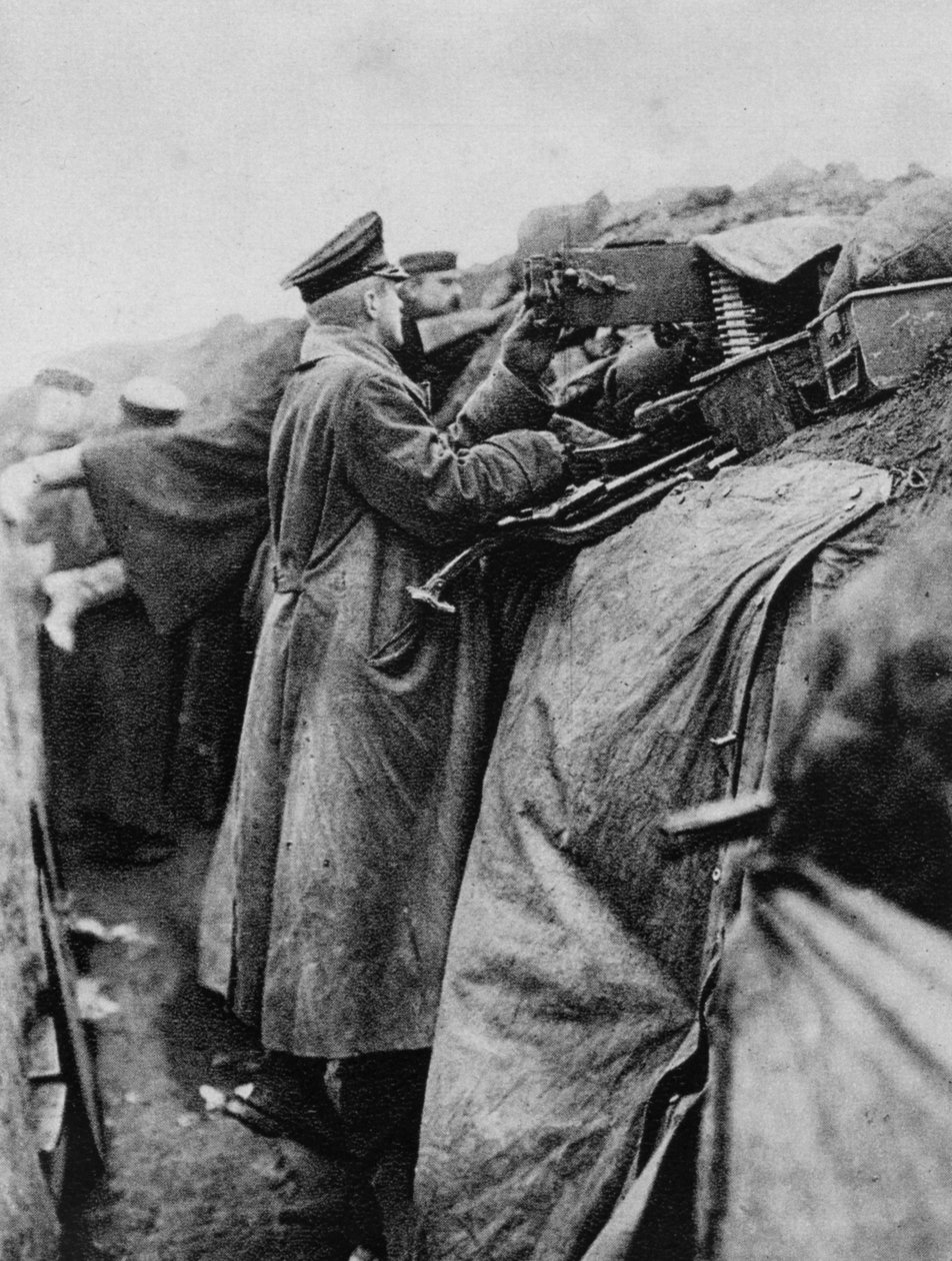 Soldados alemães em uma trincheira, Primeira Guerra Mundial, 1915 de Unbekannt