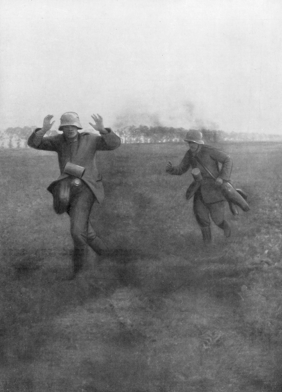 Soldados alemães se rendendo perto de Vierzy, ao sul de Soissons, em 18 de julho de 1918 de Unbekannt