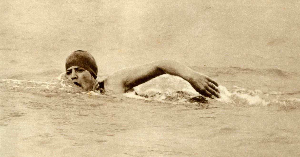 Gertrude Ederle, primeira mulher a nadar no Canal, 1926, 1935. de Unbekannt