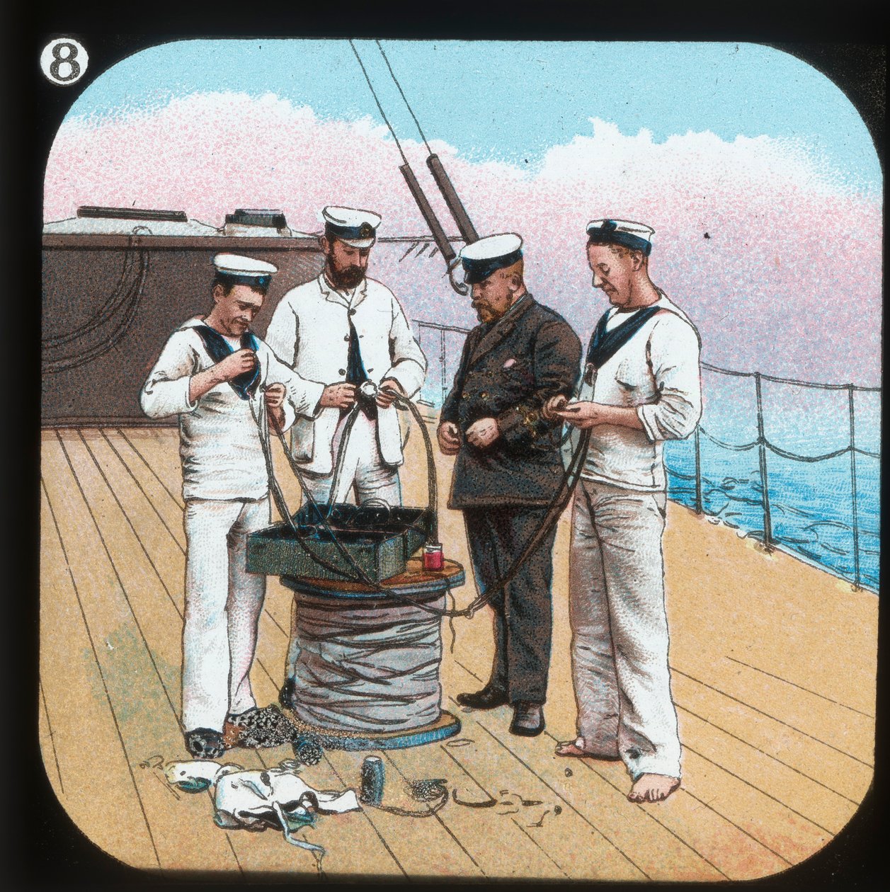 Preparando a luz elétrica - HMS Edinburgh, c1900. de Unbekannt