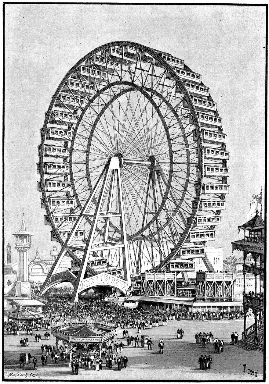 Roda gigante, exposição internacional, Chicago, 1893 de Unbekannt
