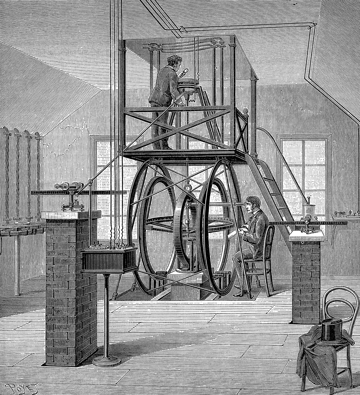 Galvanômetro gigante no laboratório de física, Universidade de Cornell, Nova York, EUA, 1886 de Unbekannt