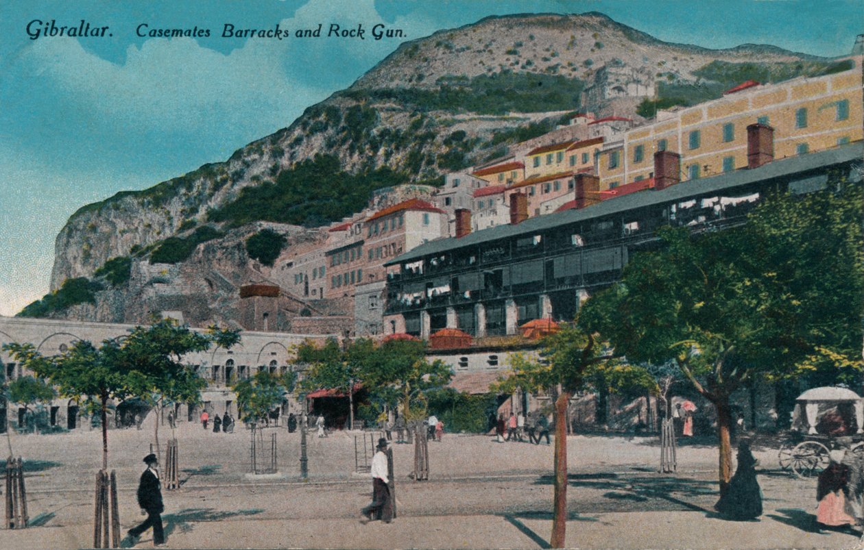 Gibraltar - Quartel Casemates e Rock Gun, c1900 de Unbekannt