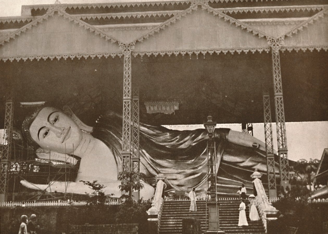 Figura reclinada gigantesca de Buda, Pegu, 1900. de Unbekannt