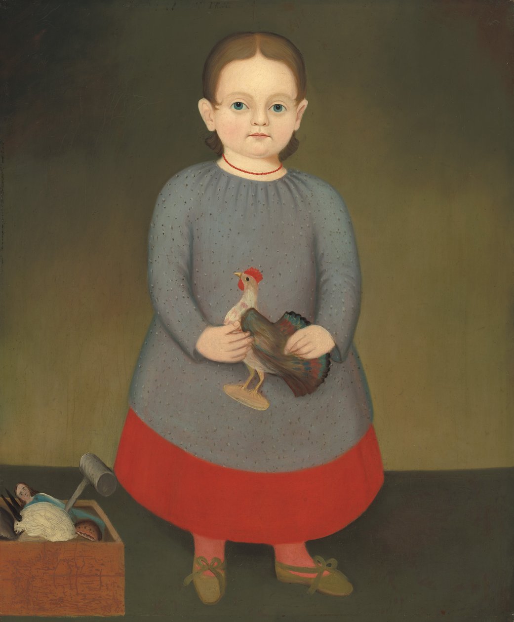 Garota com Galo de Brinquedo, c. 1840. de Unbekannt