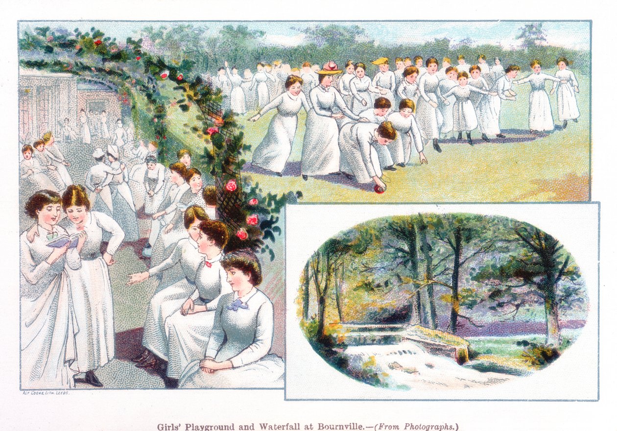 Parque infantil e cachoeira em Bournville, 1892 de Unbekannt