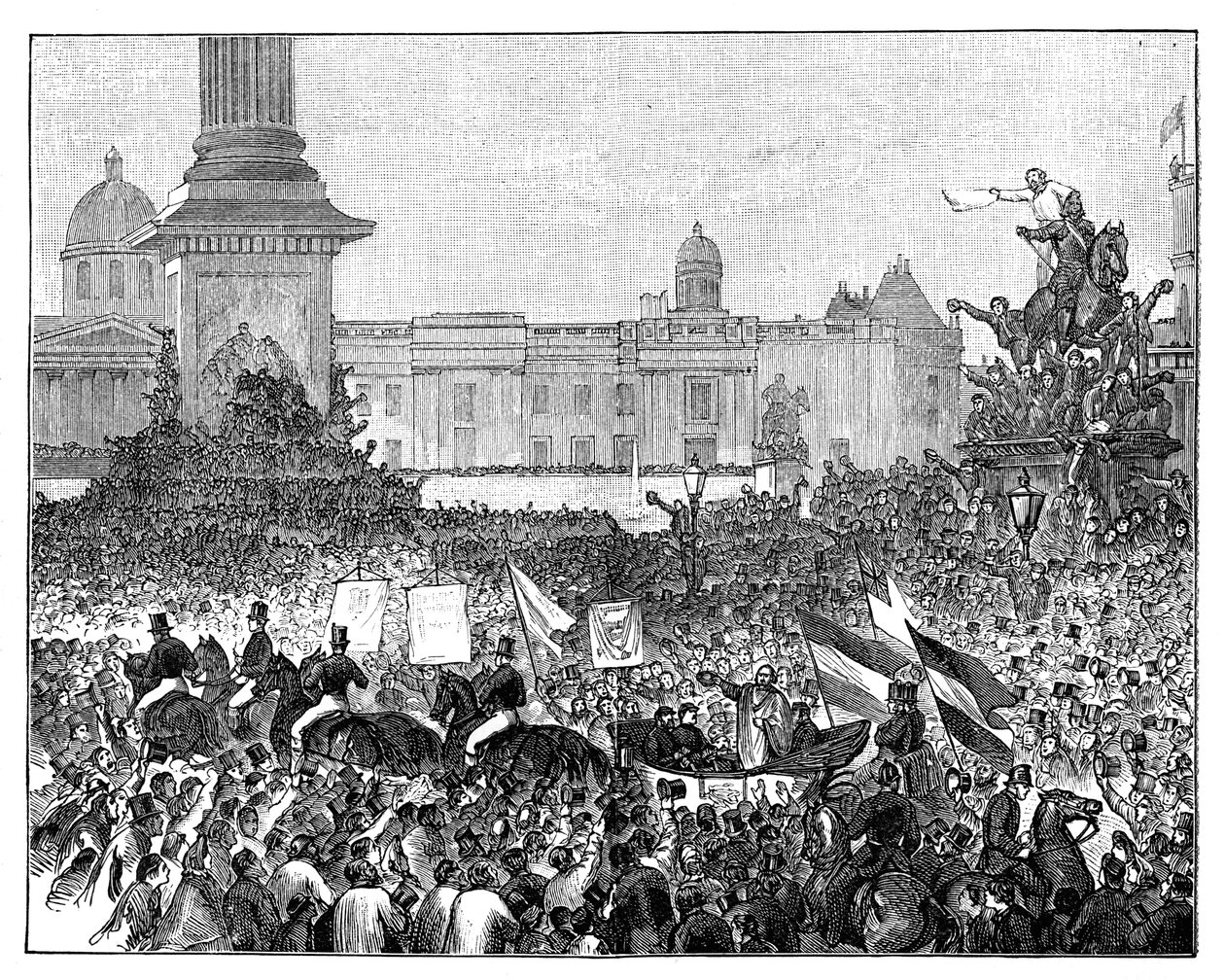Recepção de Giuseppe Garibaldis na Trafalgar Square, Londres, 1864 de Unbekannt