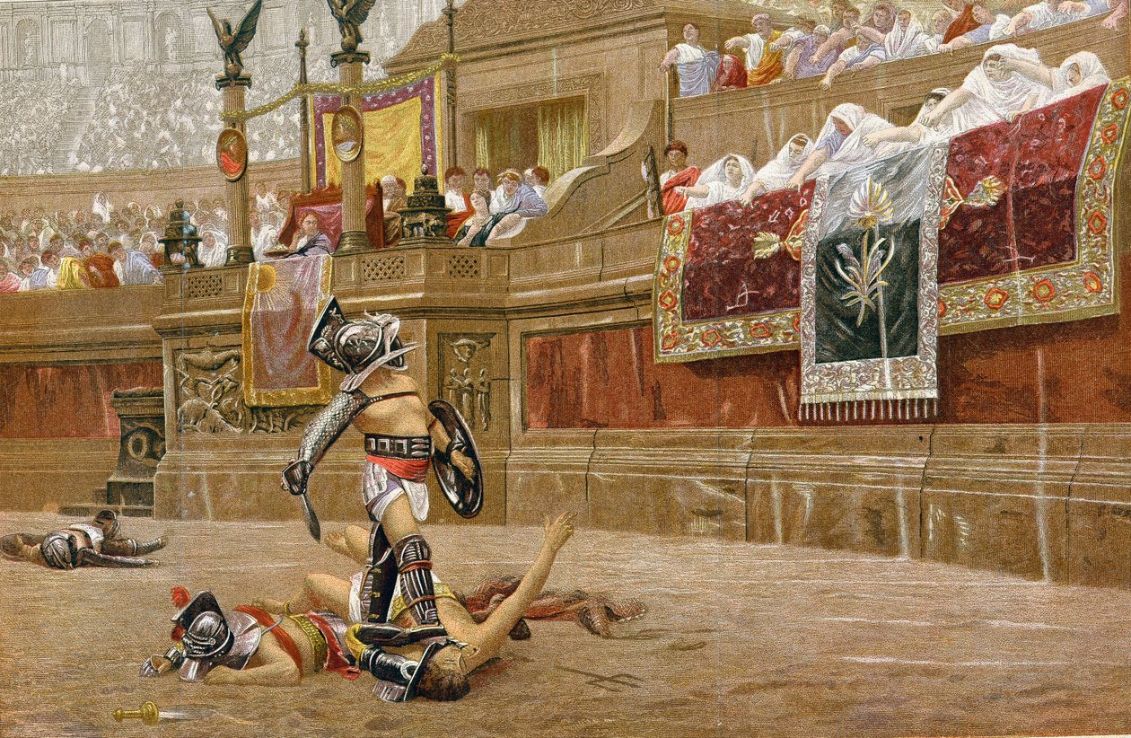 Gladiadores na arena romana de Unbekannt