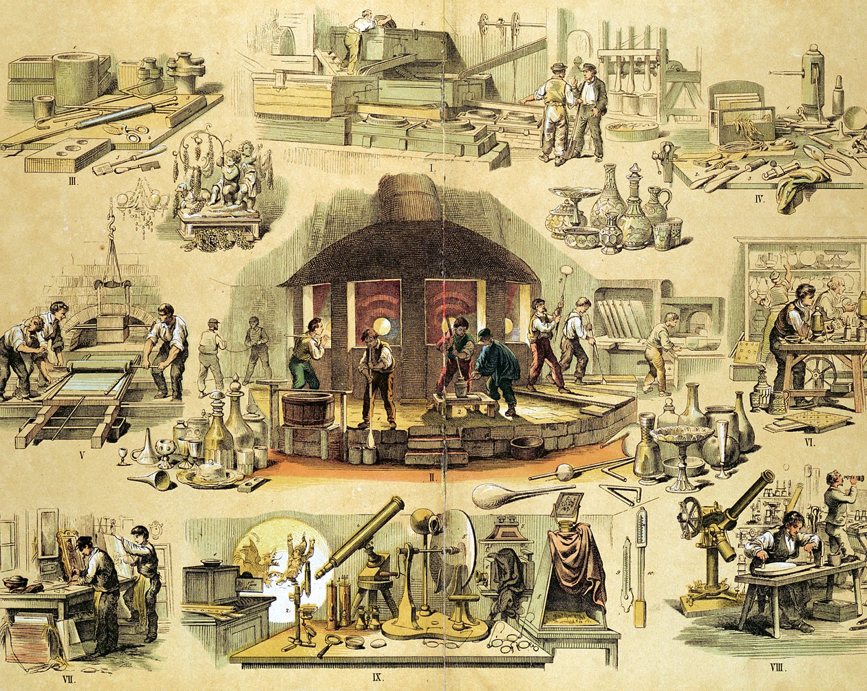 Fabricação de vidro, c1870 de Unbekannt