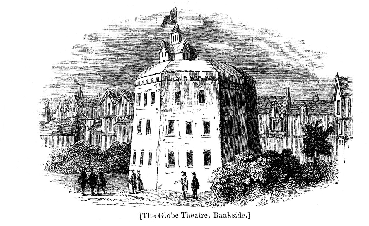 Globe Theatre, Bankside, Southwark, Londres, como apareceu c1598 de Unbekannt