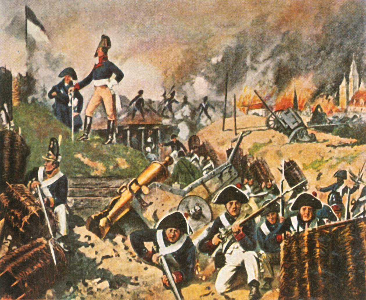 Gneisenau e Nettelbeck nas muralhas de Kolberg, 1807, 1936. de Unbekannt
