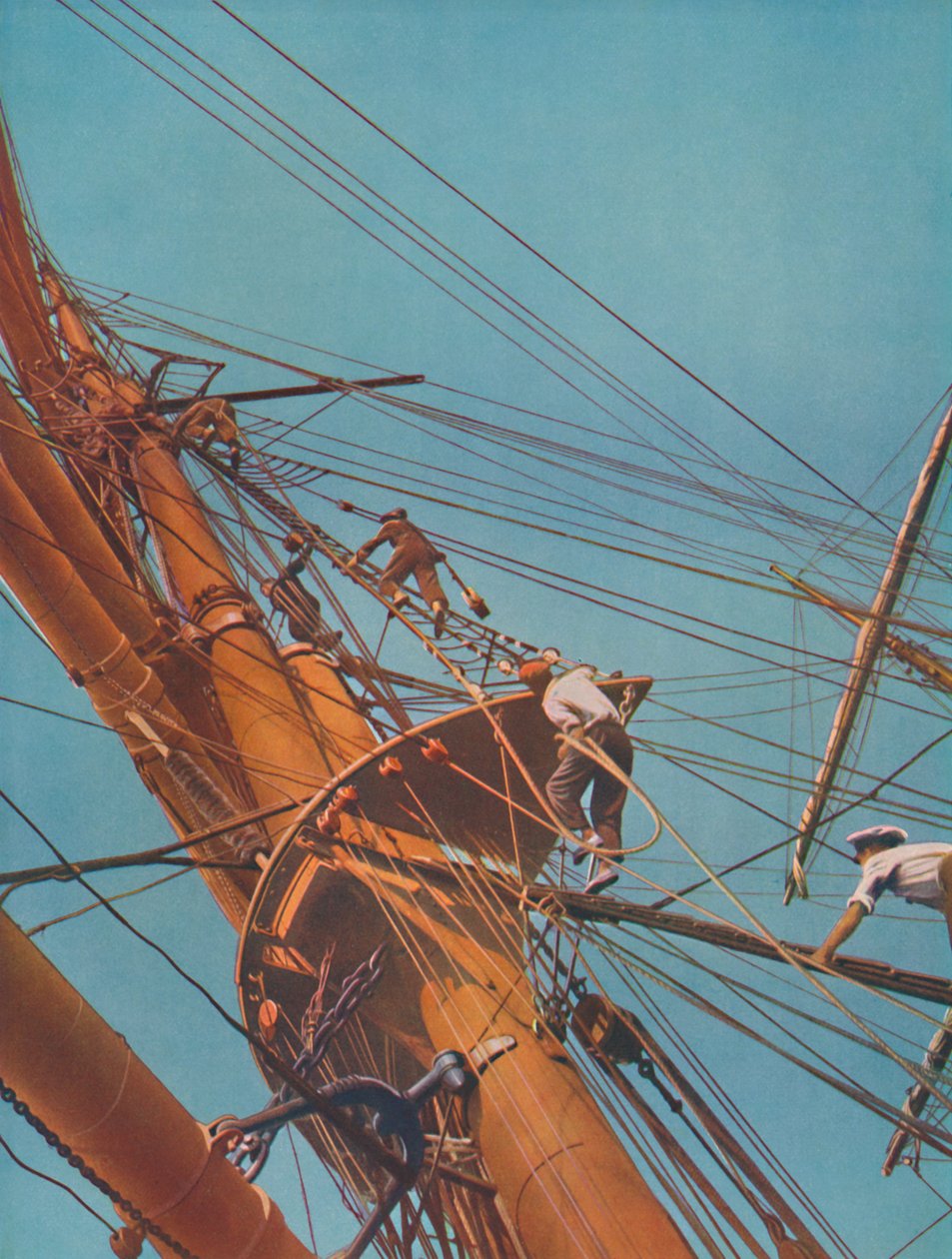 Subindo a bordo do Archibald Russell, armadores quadrados sob bandeira finlandesa, 1937 de Unbekannt