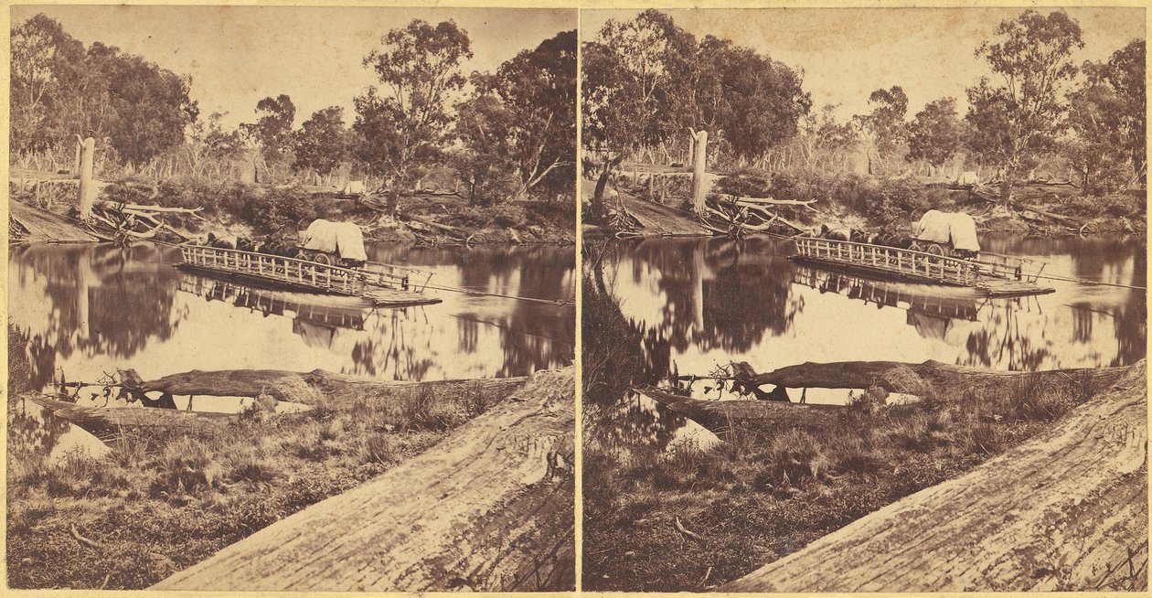 Golbourn Punt em Seymour, Austrália, década de 1860. de Unbekannt