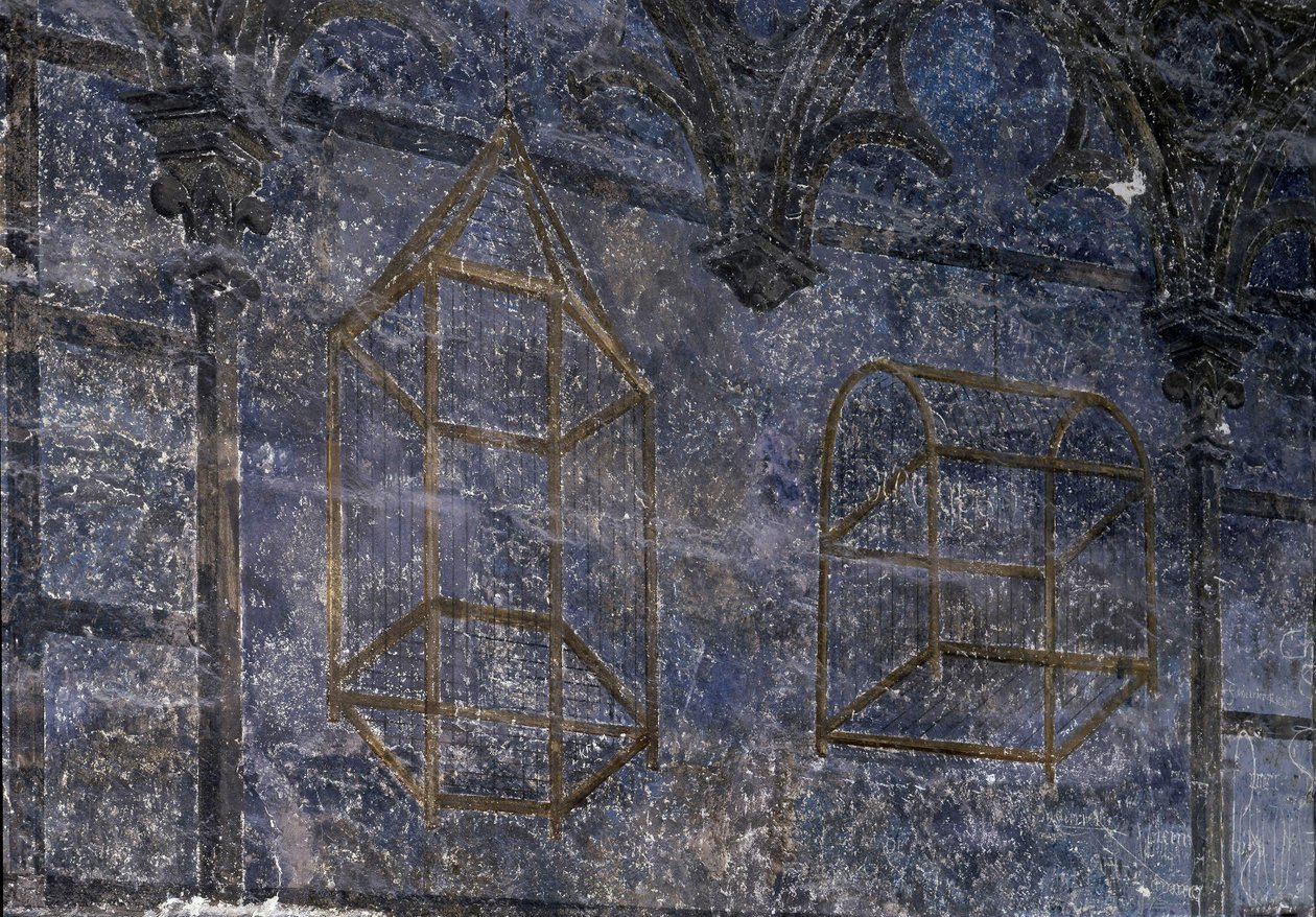 Arte Gótica: O quarto do Papa: detalhe as gaiolas - a torre dos anjos. 1336-1337, Palácio dos Papas, Avignon de Unbekannt