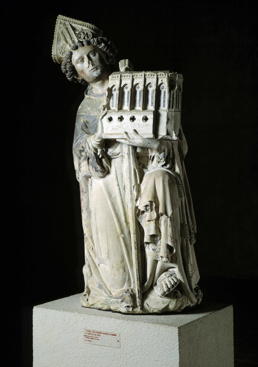 Arte gótica: representação de Jean Tissandier, eveque de Rieux-Volvestre como doador. Estátua da capela de Rieux na Igreja dos Cordeliers, feita pelo mestre de Rieux por volta de 1333-1334 Pedra policromada. cm 132 Toulouse de Unbekannt