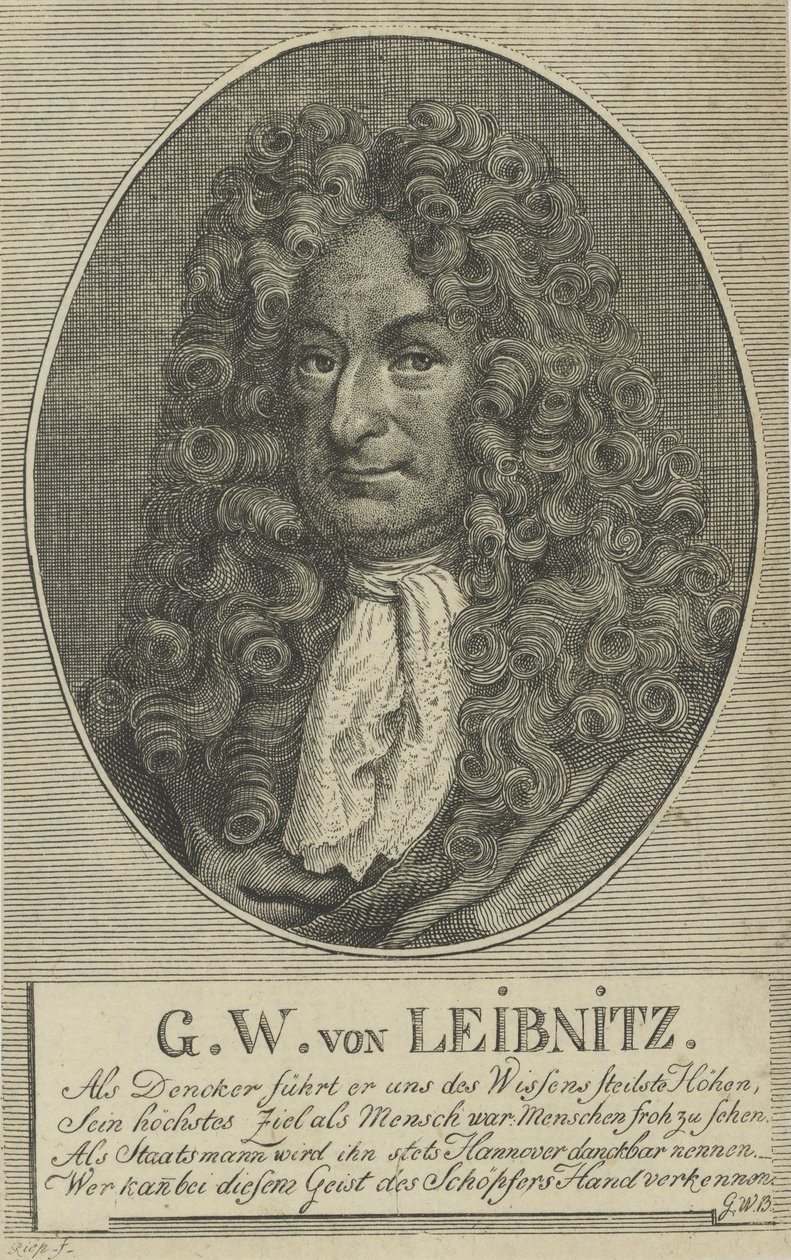 Gottfried Wilhelm Leibniz 1646-1716, c. 1710 de Unbekannt