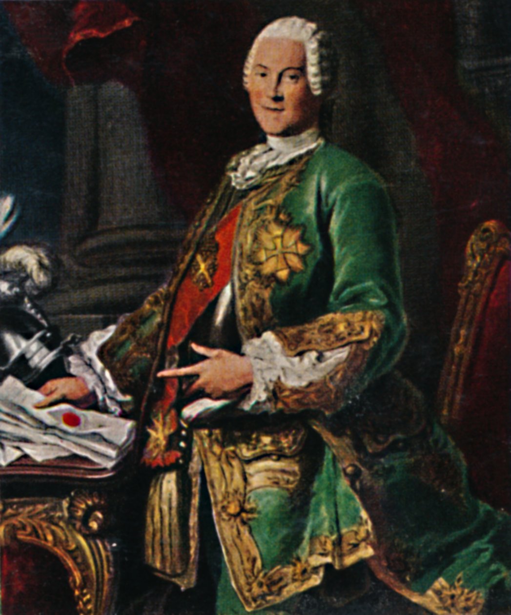 Conde de Brühl 1700-1763. - gravura após a pintura de Silvestre, 1934. de Unbekannt