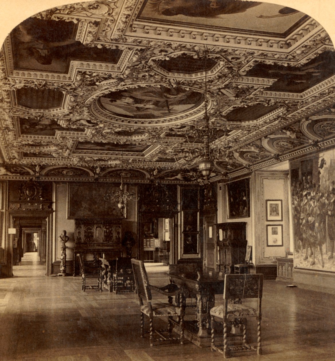Grand Dining Hall, Castelo de Frederiksborg, Dinamarca, 1897. de Unbekannt