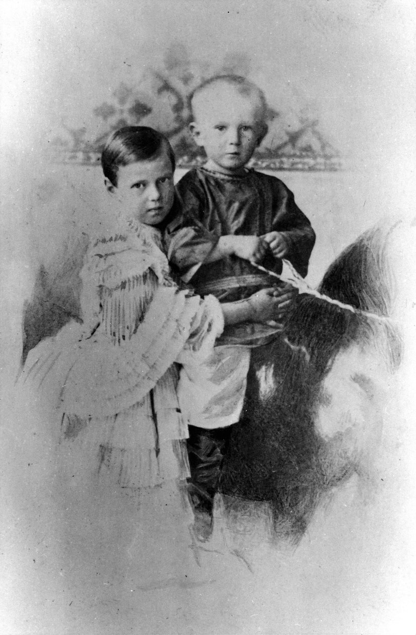 Grã-duquesa Maria Alexandrovna e Grão-Duque Sergei Alexandrovich da Rússia, c1860-c1862 de Unbekannt