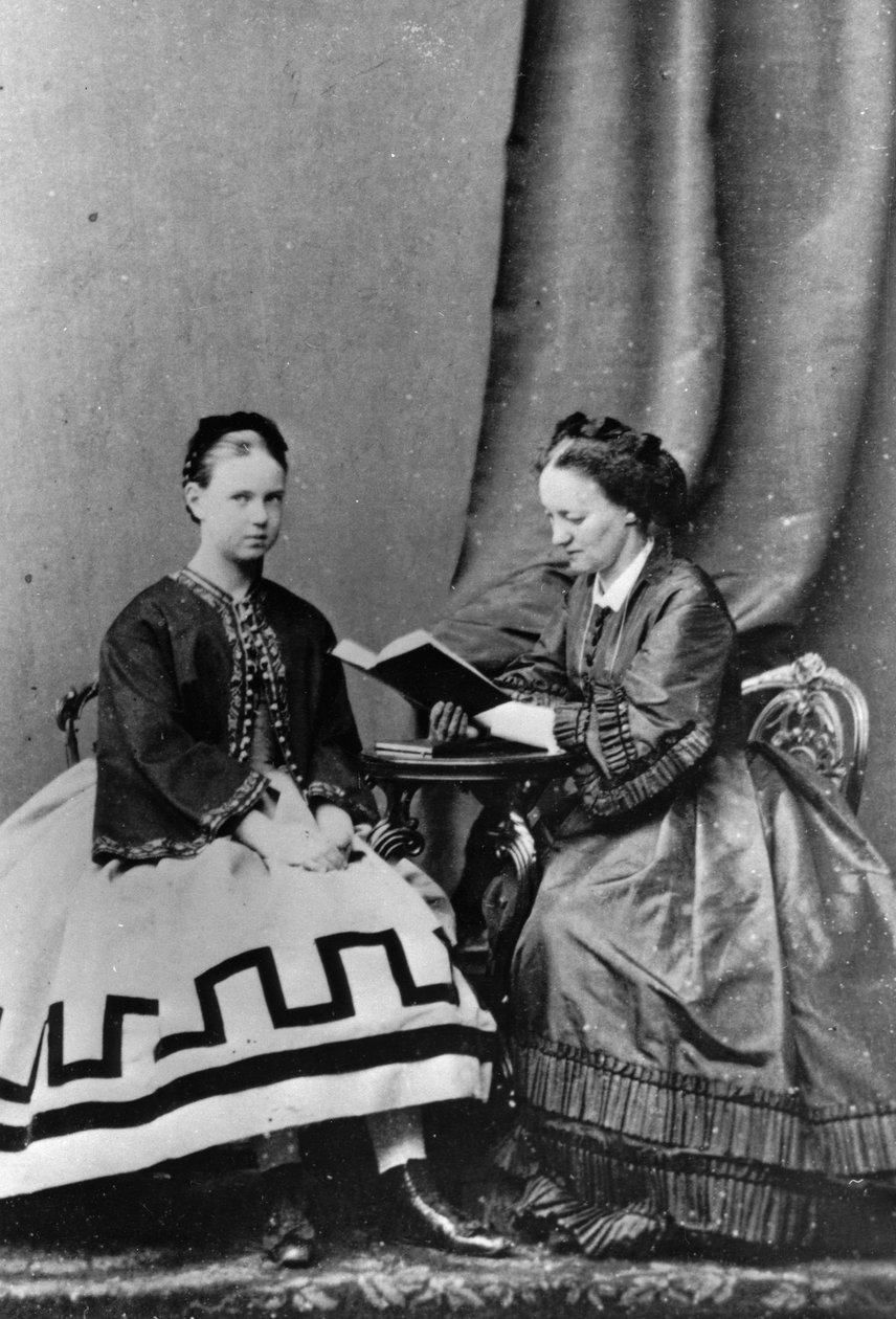 Grã-duquesa Maria Alexandrovna da Rússia com Anna Tyutcheva, 1864 de Unbekannt