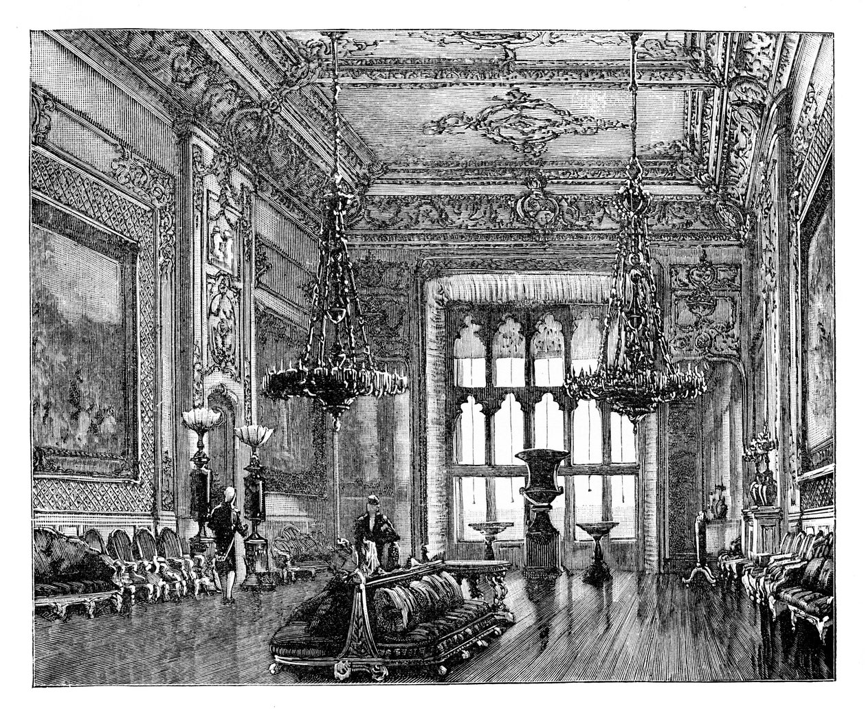 Grande sala de recepção, Castelo de Windsor, c1888 de Unbekannt