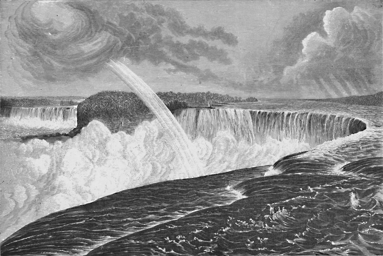 Grande vista das Cataratas canadenses e americanas em ferradura, 1883 de Unbekannt
