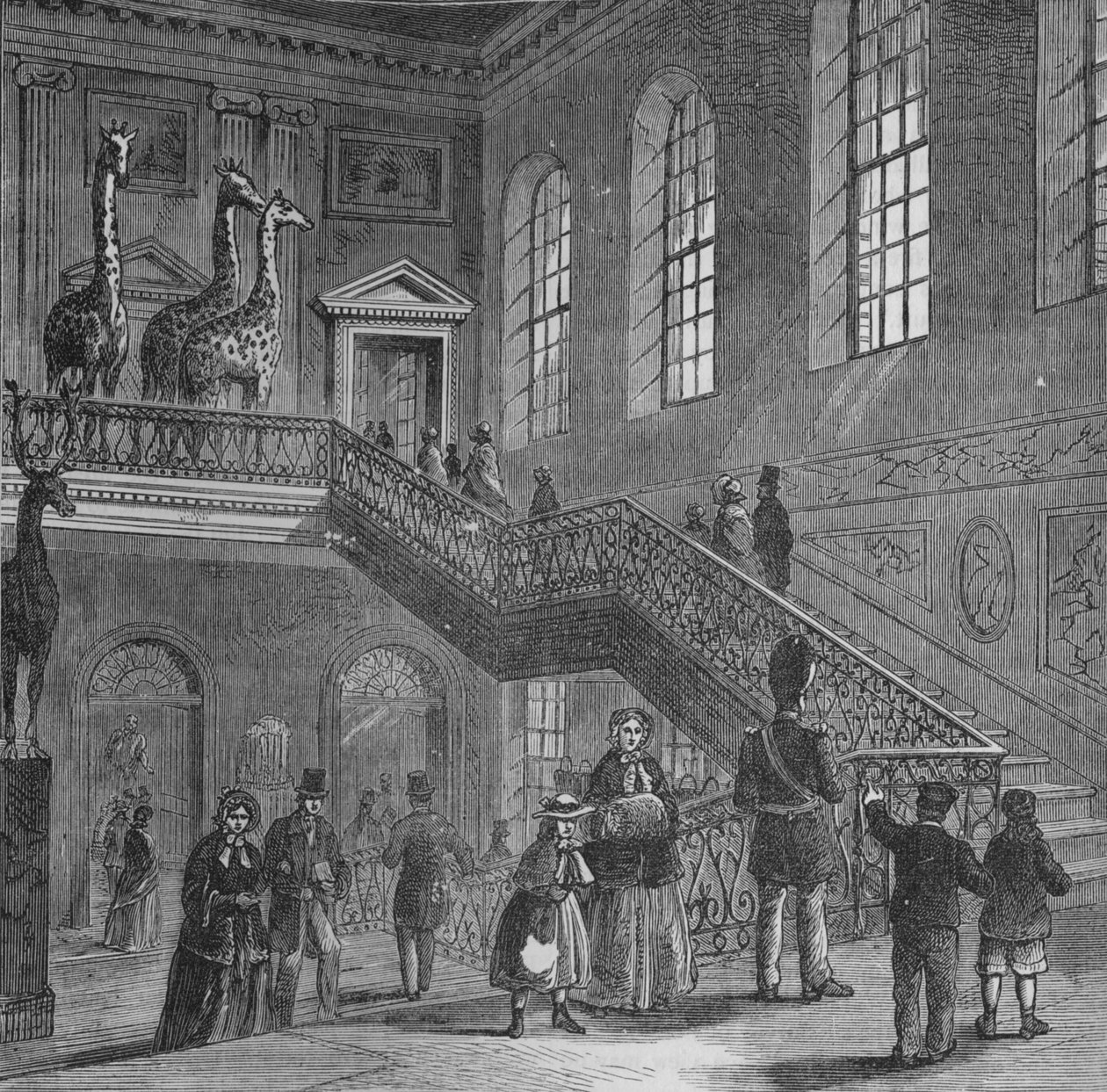Grande escadaria de Montagu House, Bloomsbury, Londres, c1830 1878 de Unbekannt