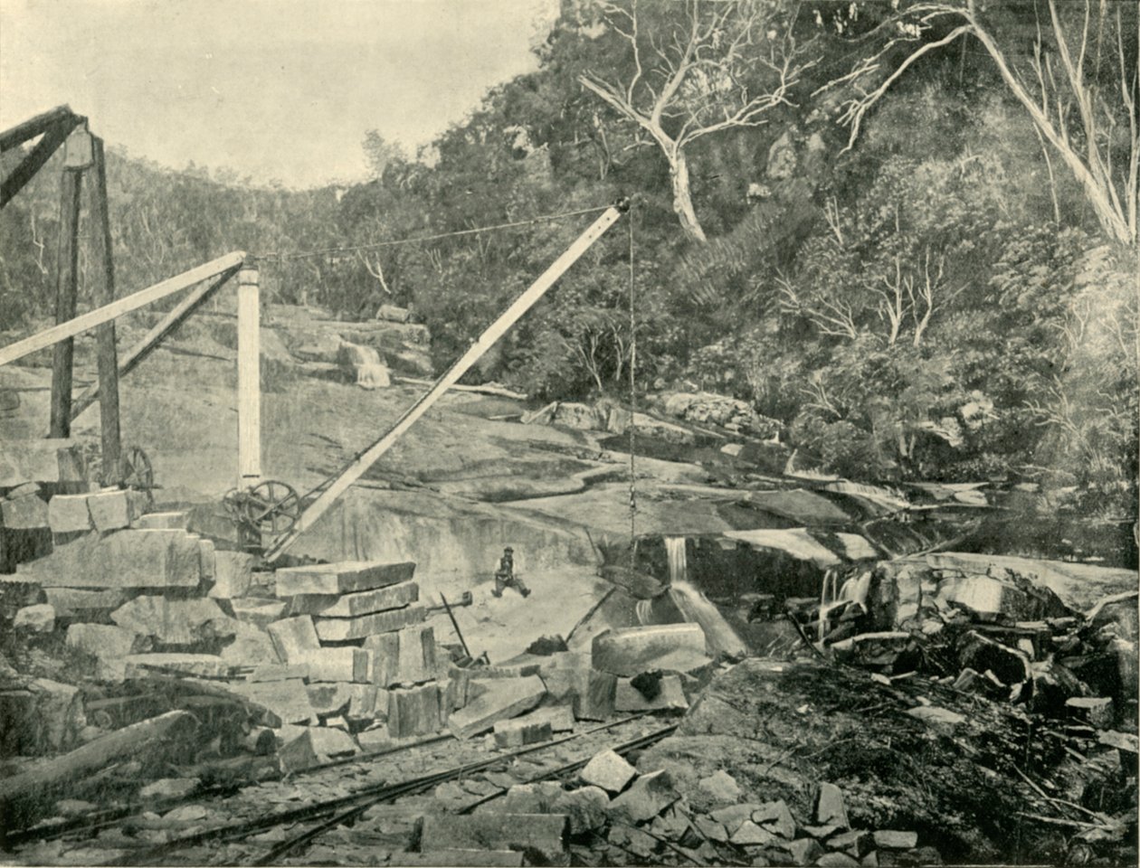 Pedreiras de granito, Trawool, Victoria, 1901. de Unbekannt