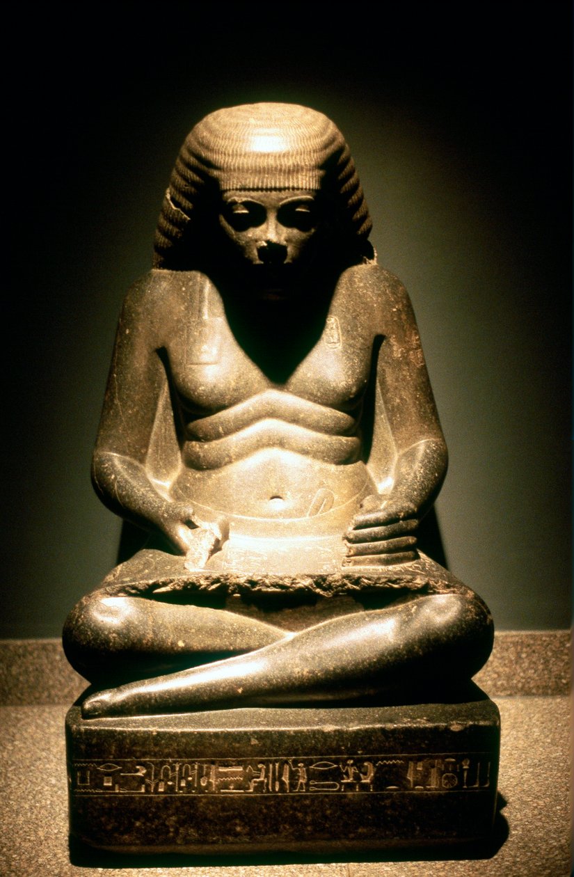 Estátua de granito de um escriba egípcio sentado, de Karnak, dinastia 1718th, c1500 aC de Unbekannt