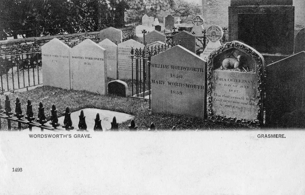 Túmulo do poeta William Wordsworth, Grasmere, Westmorland, século XX de Unbekannt