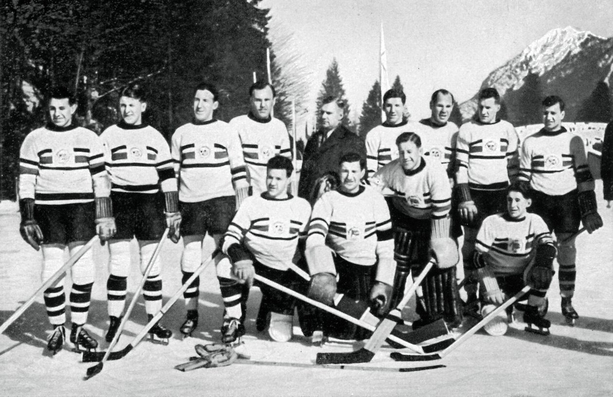 Time de hóquei no gelo da Grã-Bretanha, Jogos Olímpicos de Inverno, Garmisch-Partenkirchen, Alemanha, 1936 de Unbekannt