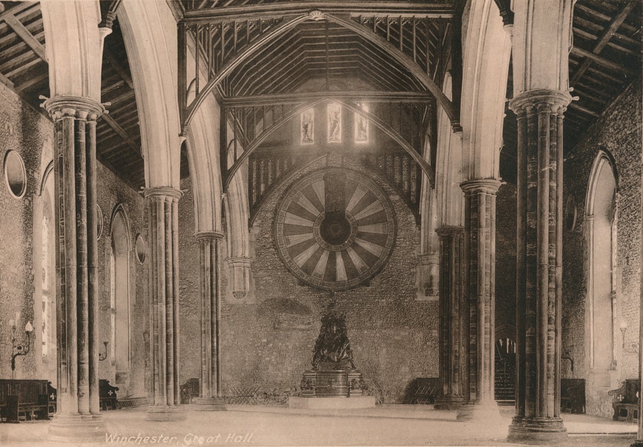 Grande salão do castelo de Winchester, Hampshire, início do século XX de Unbekannt