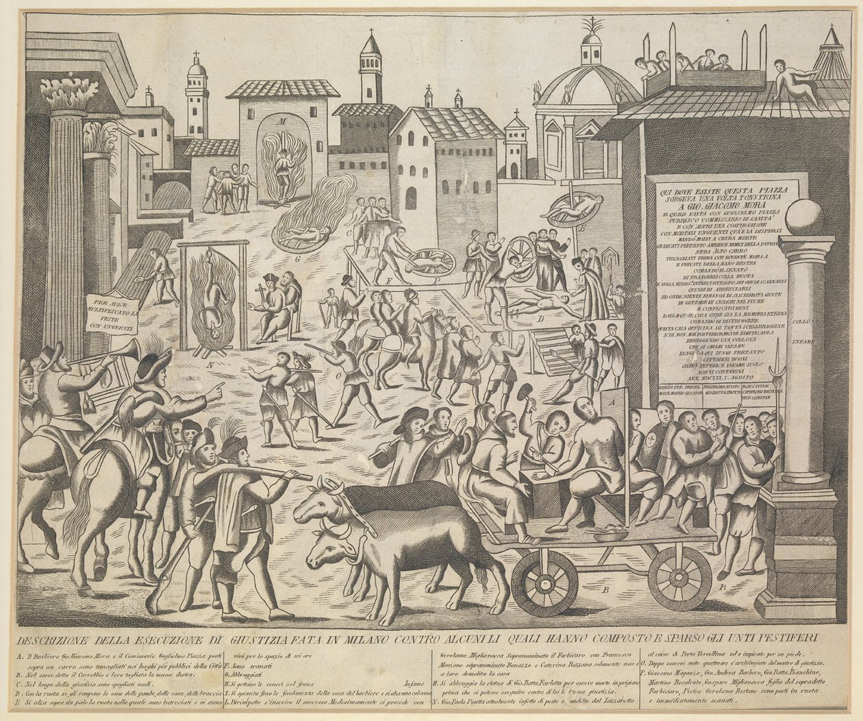 Grande Praga de Milão, 1630, ca 1835 de Unbekannt