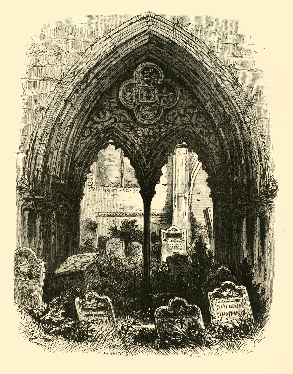 Grande portal, abadia de Crowland, 1890. de Unbekannt