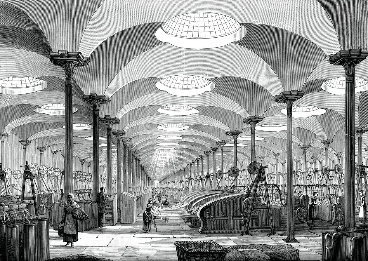 Grande salão em Messrs Marshalls linho mill, Leeds, c1880 de Unbekannt